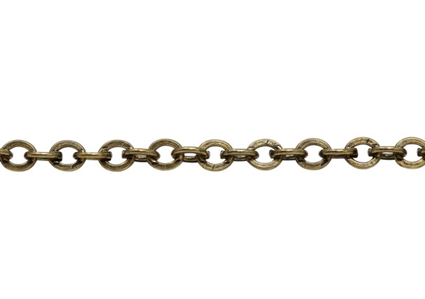 Antique Brass 4x2.5mm Cable Chain - Sold By 6 Inches