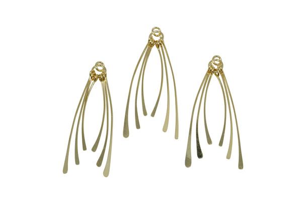 Curved Fringe Tassel - Gold Plated Sterling Silver