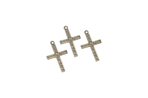 14K Gold Filled 10.2x16.4mm Patterned Religious Cross Charm