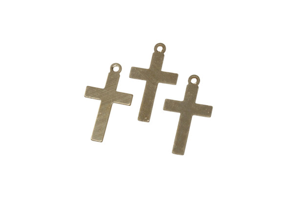 14K Gold Filled 12.5x21.5mm Plain Cross Charm
