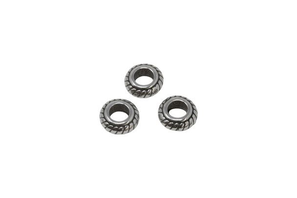 Stainless Steel 9x3.5mm Twisted Rope Rondelle Bead