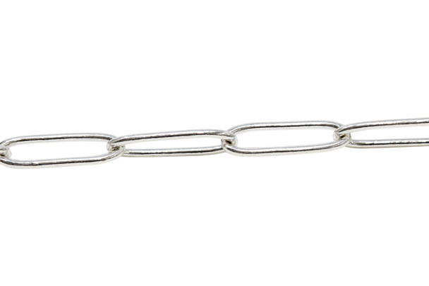 Silver 19x6.5mm Paperclip Cable Chain - Sold By 6 Inches