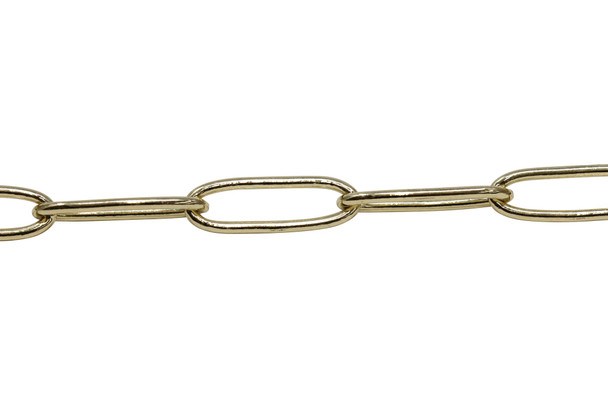Gold 19x6.5mm Paperclip Cable Chain - Sold By 6 Inches