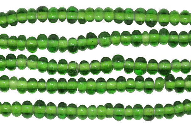 Ghana Glass Polished 6-7mm Spacer - Green