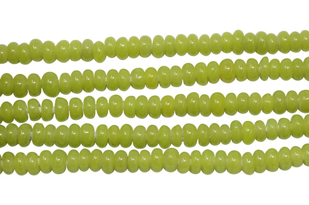 Ghana Glass Polished 6-7mm Spacer - Lime