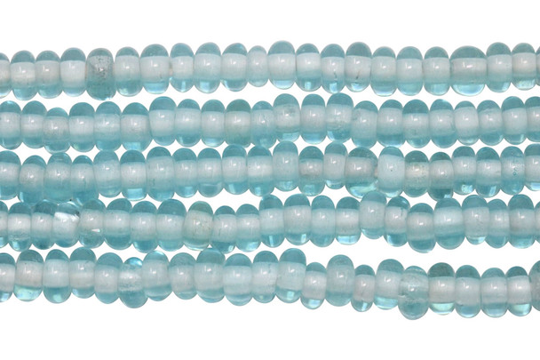 Ghana Glass Polished 6-7mm Spacer - Aqua