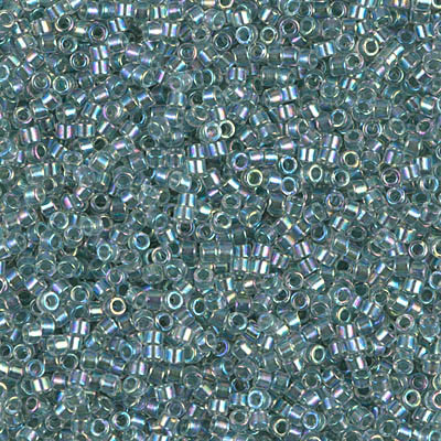 Delicas Size 11 Miyuki Seed Beads -- 084 Crystal AB / Light Seafoam Lined