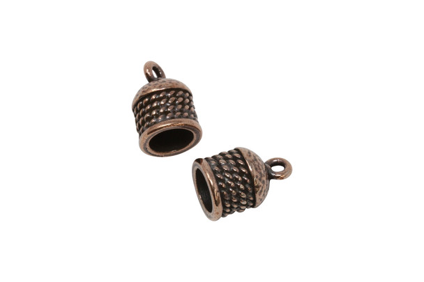 8mm Rope Cord End - Copper Plated