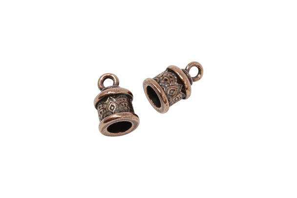 6mm Temple Cord End - Copper Plated