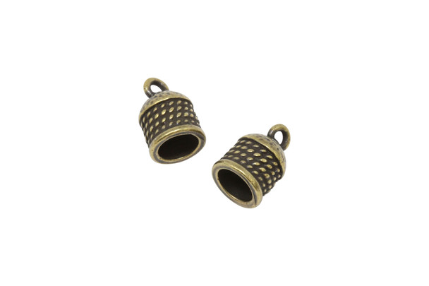 8mm Rope Cord End - Brass Plated