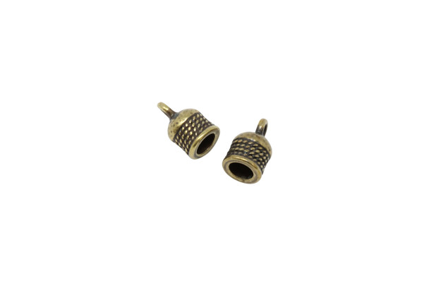 5mm Rope Cord End - Brass Plated