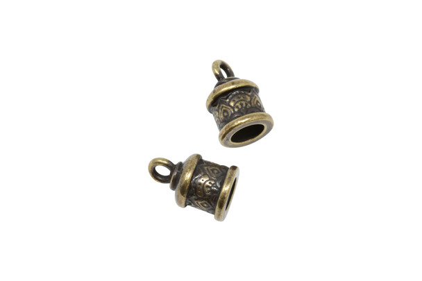 6mm Temple Cord End - Brass Plated