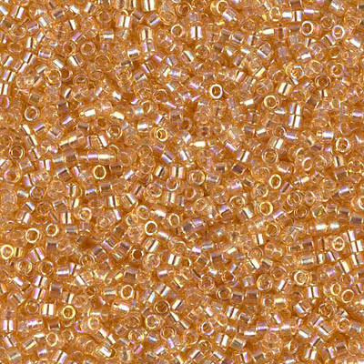 Delicas Size 11 Miyuki Seed Beads -- 100 Trans Light Amber AB
