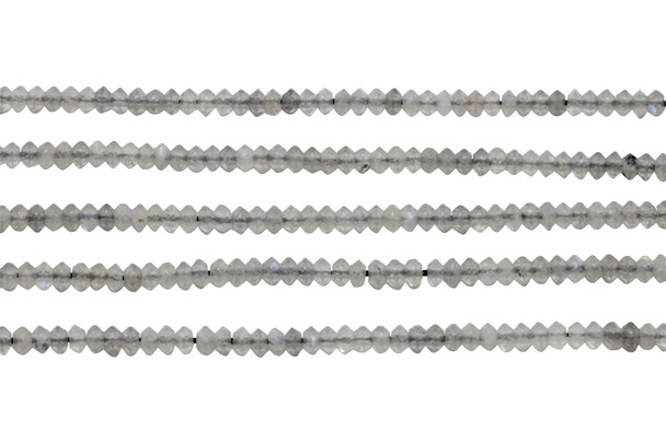 Labradorite Polished 2x3mm Faceted Saucer