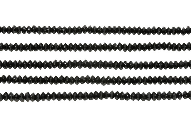Black Spinel Polished 1.5x3mm Faceted Saucer