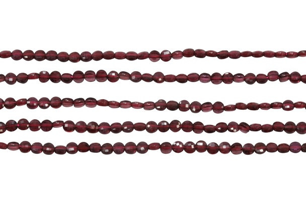 Garnet Polished 2mm Faceted Coin