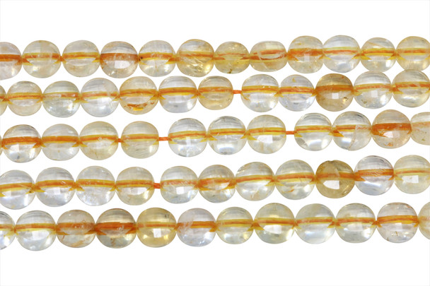 Citrine A Grade Polished 6mm Faceted Coin