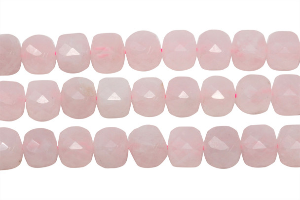 Rose Quartz AA Grade Polished 8mm Faceted Cube