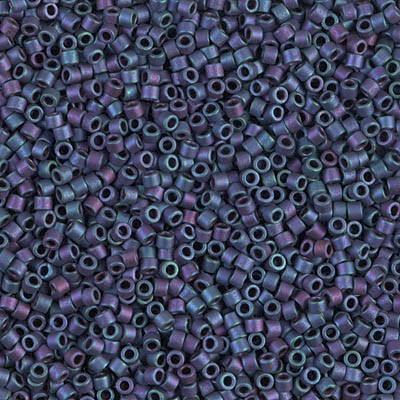Delicas Size 11 Miyuki Seed Beads -- 1054 Metallic Violet / Gold Iris Matte