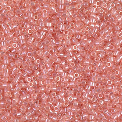 Delicas Size 11 Miyuki Seed Beads -- 106 Transparent Pink Luster