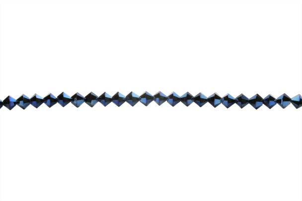 Swarovski Crystal Crystal Metallic Blue x2 5328 4mm Bicones