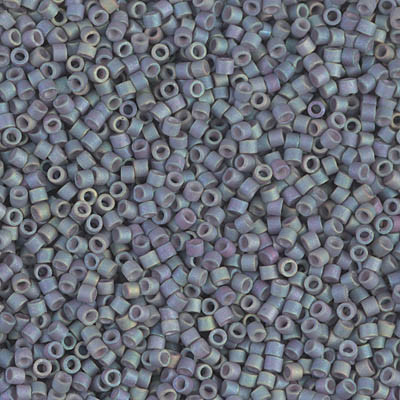 Delicas Size 11 Miyuki Seed Beads -- 1063 Metallic Blue Slate AB Matte