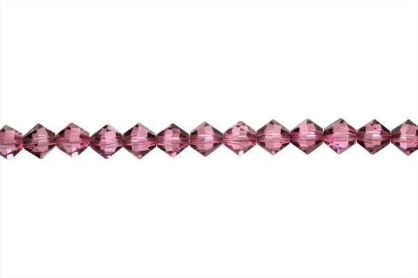 Swarovski Crystal Rose Satin 5328 6mm Bicones