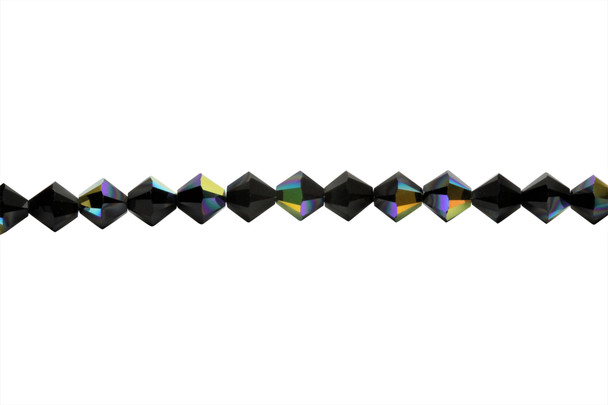 Swarovski Crystal Jet AB 5328 6mm Bicones