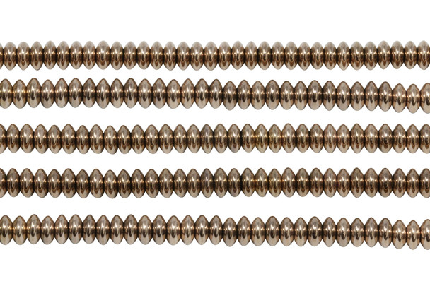 Rose Gold Plated Hematite Polished 3x6mm Saucer