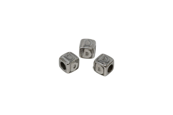 Stainless Steel 8mm "D" Letter Bead
