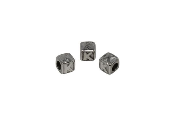Stainless Steel 8mm "K" Letter Bead