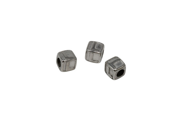 Stainless Steel 8mm "L" Letter Bead