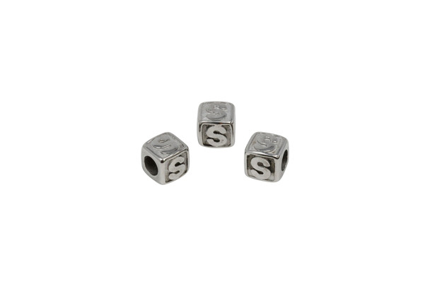 Stainless Steel 8mm "S" Letter Bead