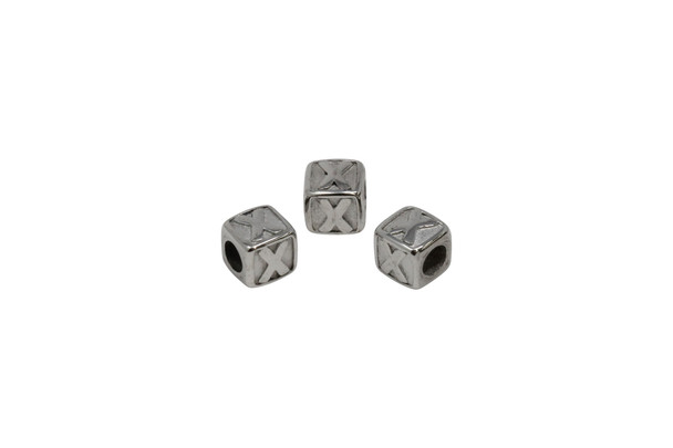 Stainless Steel 8mm "X" Letter Bead