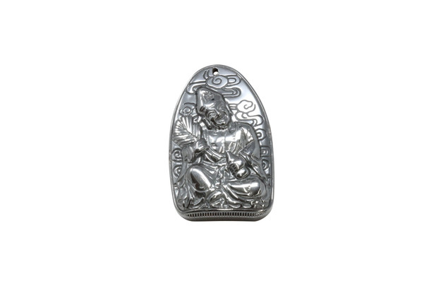 Hematite Polished 20x48mm Buddha Pendant