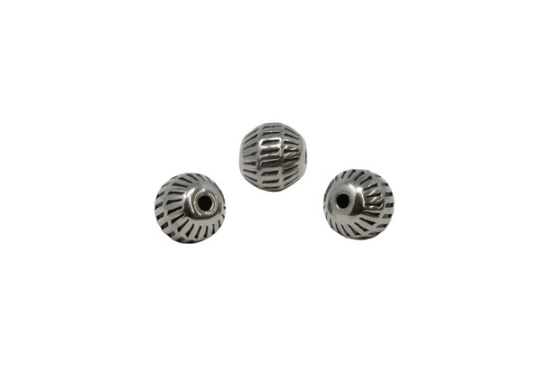 Stainless Steel 9.5mm Round Basket Bead