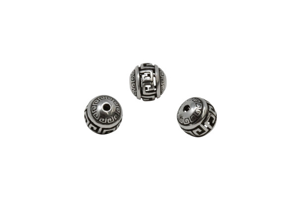 Stainless Steel 10mm Round Geometric Bead
