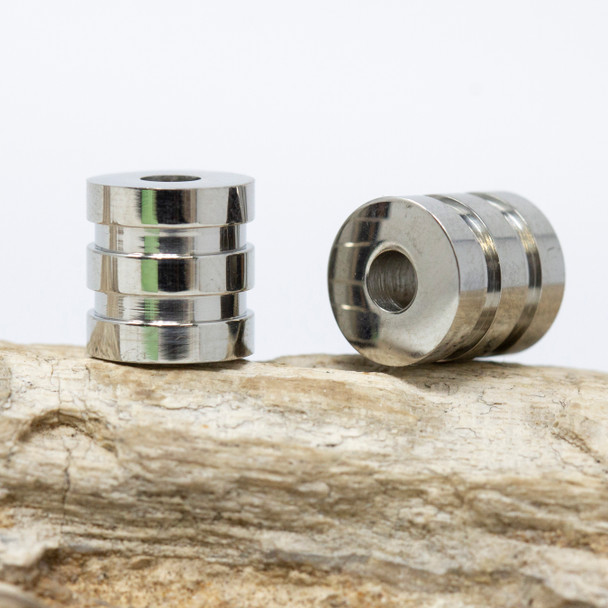Stainless Steel 10.5x10mm Groove Column Bead