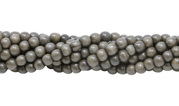 Grey Wood Polished 6mm Round