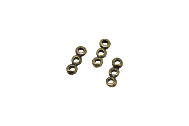Brass Plated 5mm 3 Hole Link