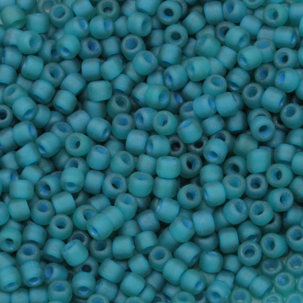 Size 8 Matsuno Seed Beads -- F399O Teal Matte / Turquoise Lined