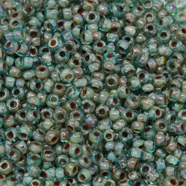 Size 8 Miyuki Seed Beads --  4506 Picasso Transparent Olivine