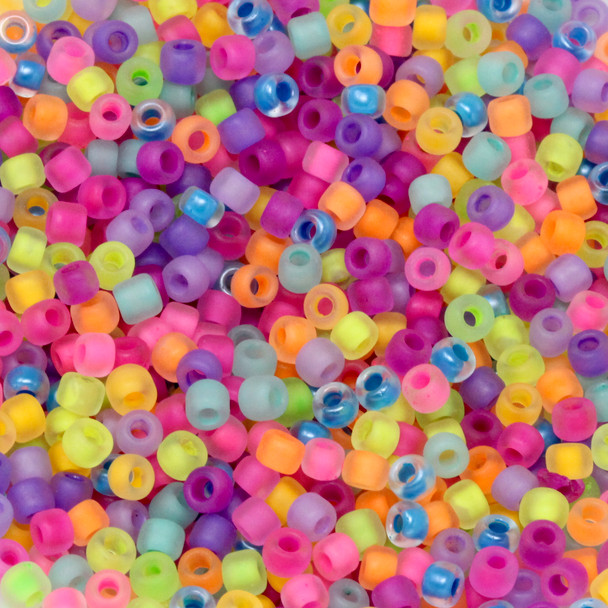 Size 8 Matsuno Seed Beads -- Neon Mix Matte