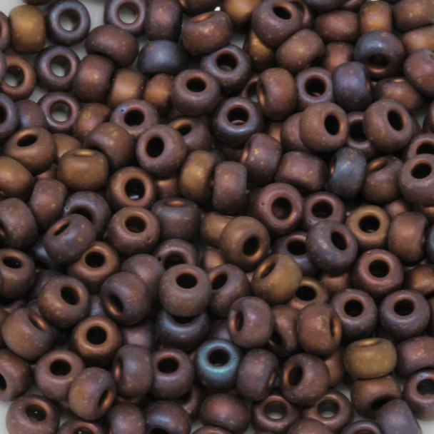 Size 6 Miyuki Seed Beads -- F460C Metallic Copper Matte