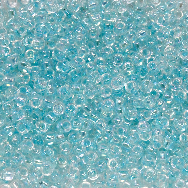 Size 8 Toho Seed Beads -- 268 Dyed Light Blue Topaz AB