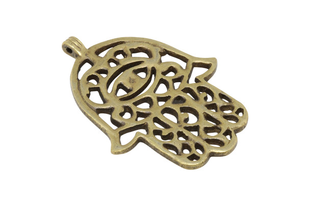 Indian Brass 52x70mm Hamsa Pendant