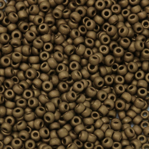 Size 8 Miyuki Seed Beads -- F457P Gold Bronze Matte
