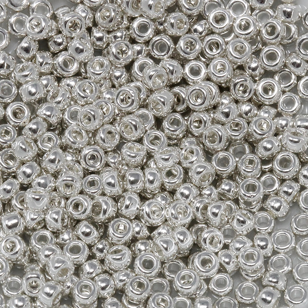 Size 8 Miyuki Seed Beads -- 464E Silver Plated