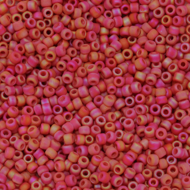 Size 11 Matsuno Seed Beads -- F426A Rainbow Red Matte