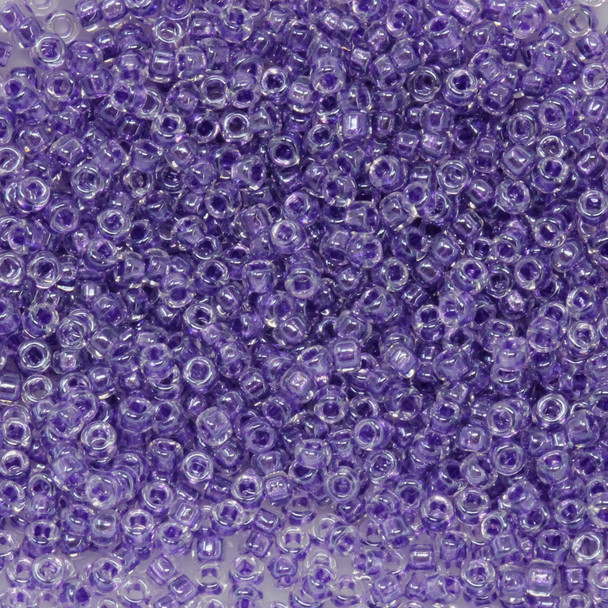 Size 11 Miyuki Seed Beads -- 710 Crystal / Sparkle Purple Lined